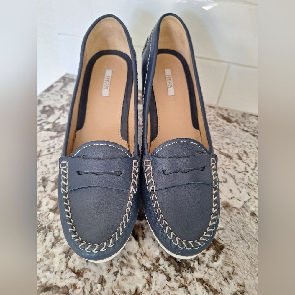 GEOX DORI Zeppe - blu Wedge Flats Size 39